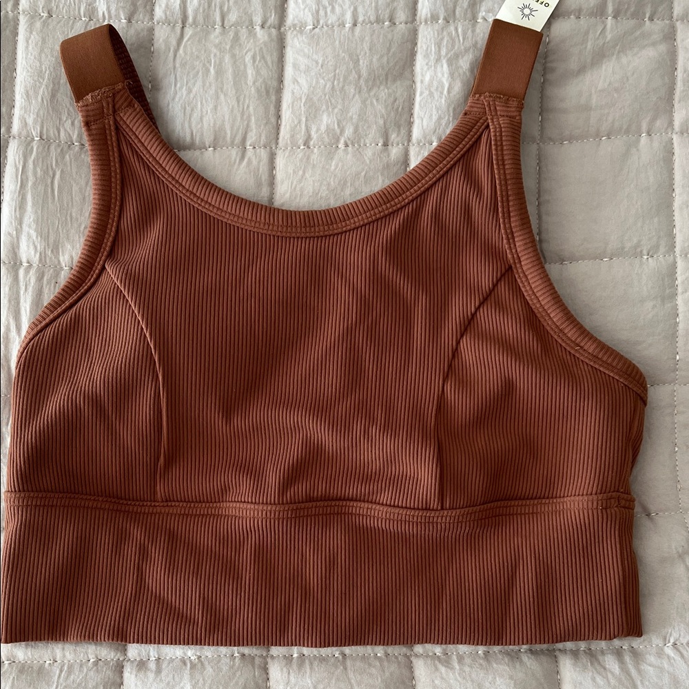 Aerie Ribbed Copper Sports Bra M
